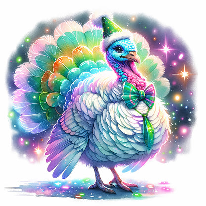 Shiny Animal Turkey - Full Round Drill Diamond Painting 30*30CM