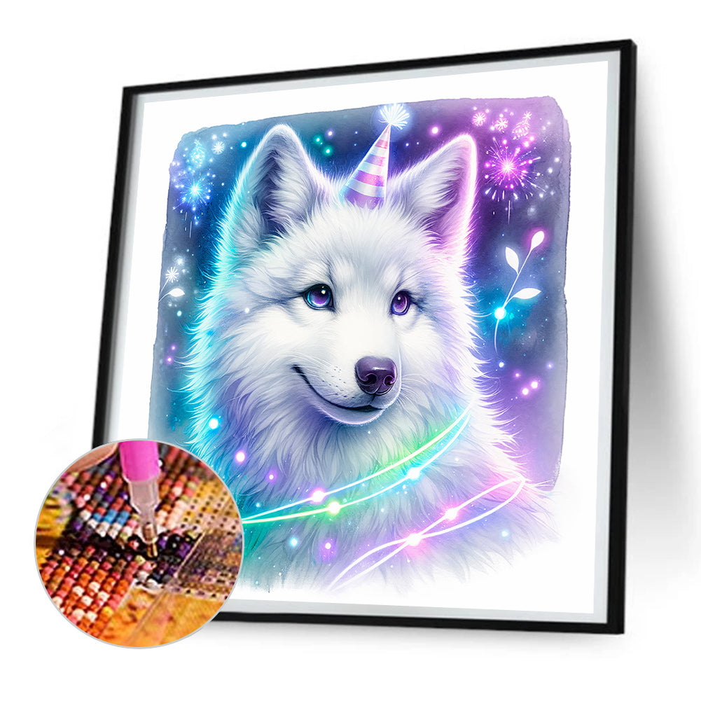 Shiny Animal Wolf - Full Round Drill Diamond Painting 30*30CM