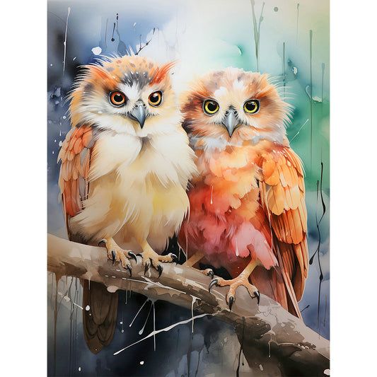 Forest Owl - Full Round Drill Diamond Painting 30*40CM