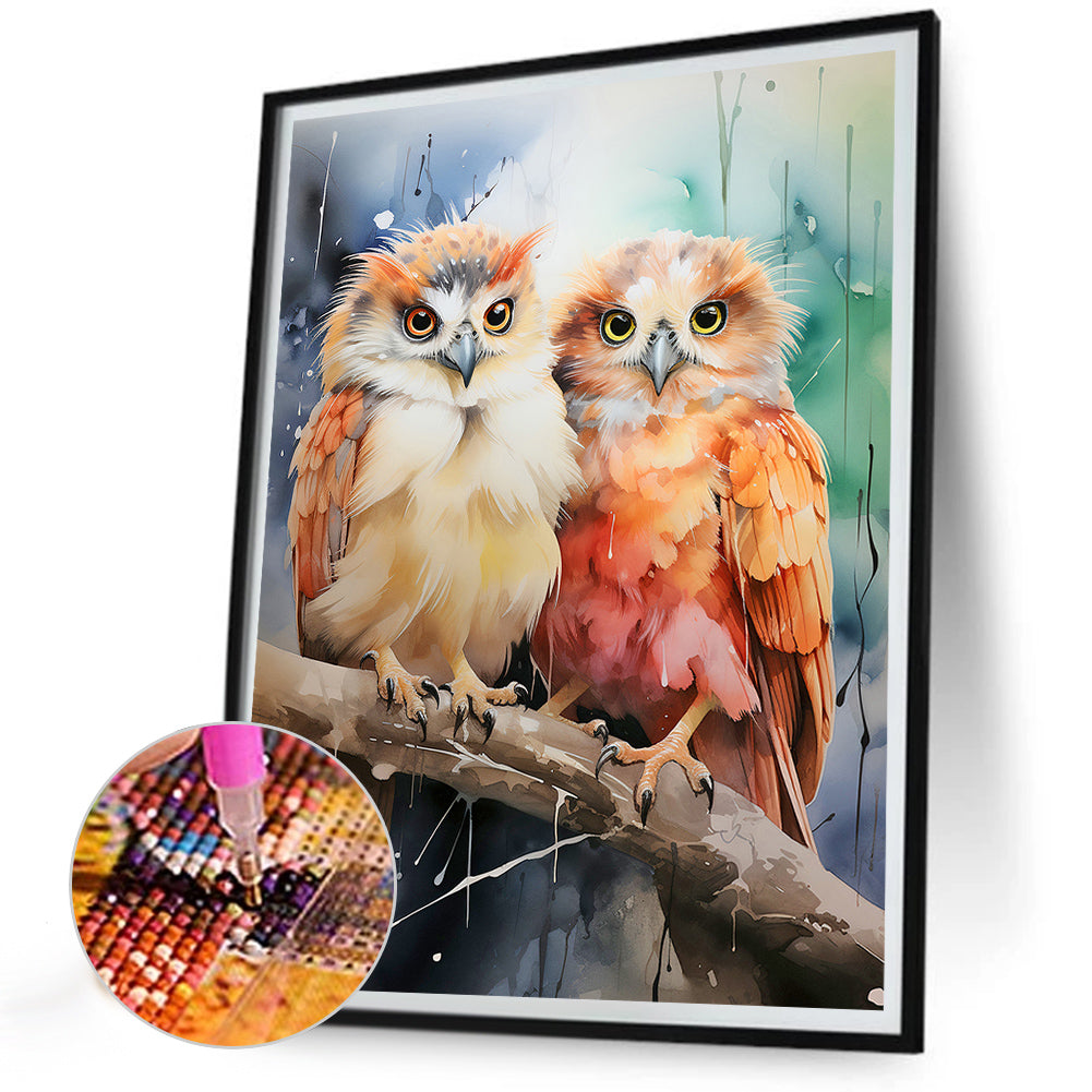 Forest Owl - Full Round Drill Diamond Painting 30*40CM