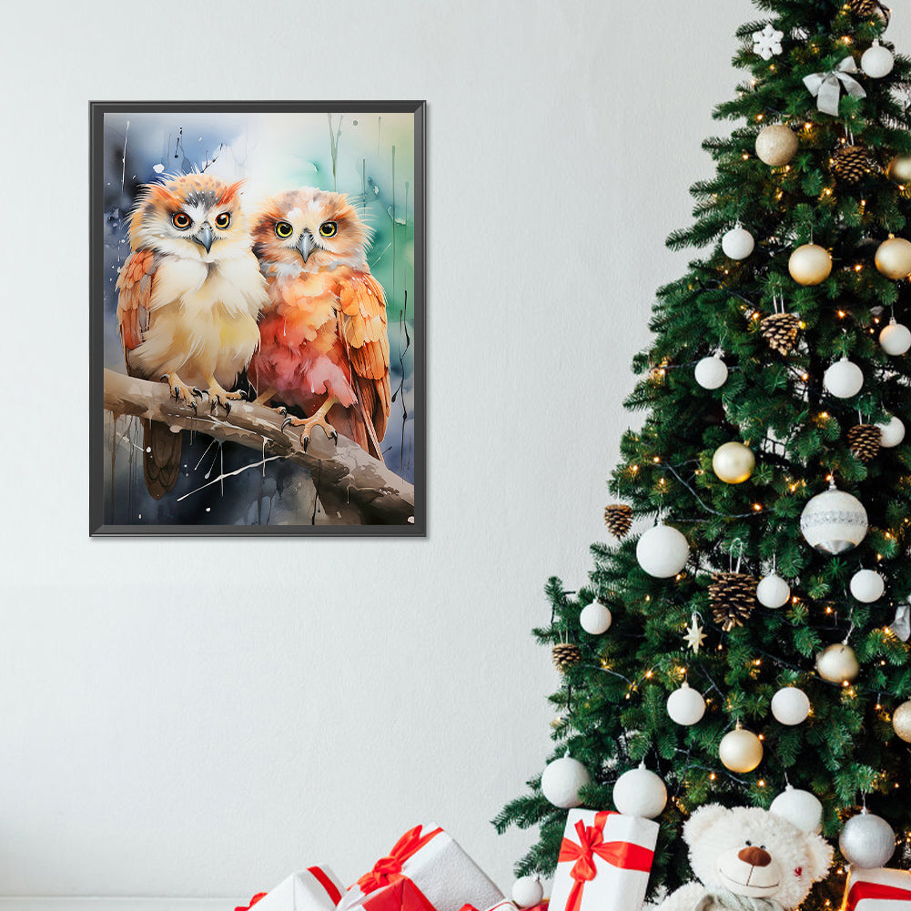 Forest Owl - Full Round Drill Diamond Painting 30*40CM