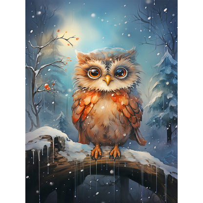 Forest Owl - Full Round Drill Diamond Painting 30*40CM