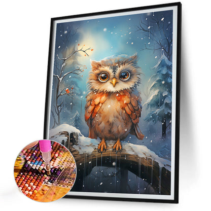 Forest Owl - Full Round Drill Diamond Painting 30*40CM