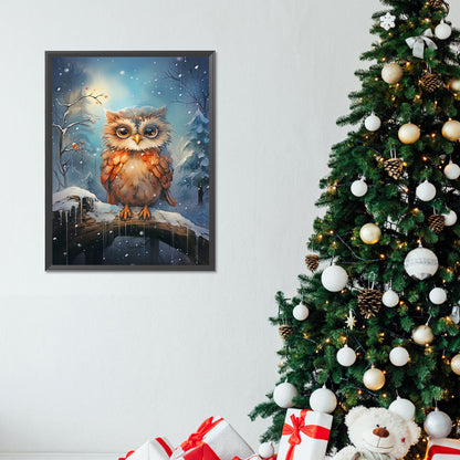 Forest Owl - Full Round Drill Diamond Painting 30*40CM