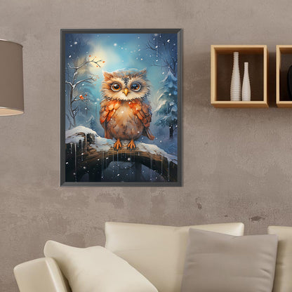 Forest Owl - Full Round Drill Diamond Painting 30*40CM