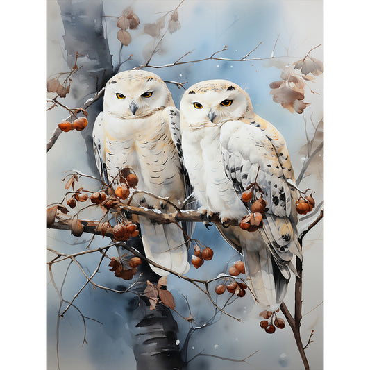 Forest Owl - Full Round Drill Diamond Painting 30*40CM