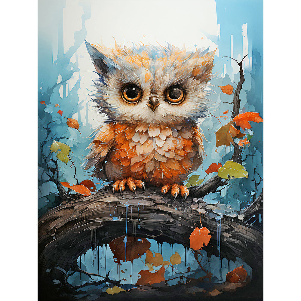 Forest Owl - Full Round Drill Diamond Painting 30*40CM