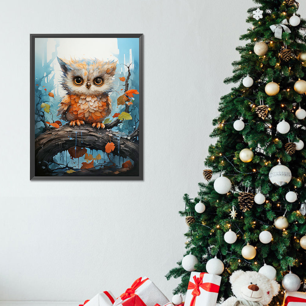 Forest Owl - Full Round Drill Diamond Painting 30*40CM