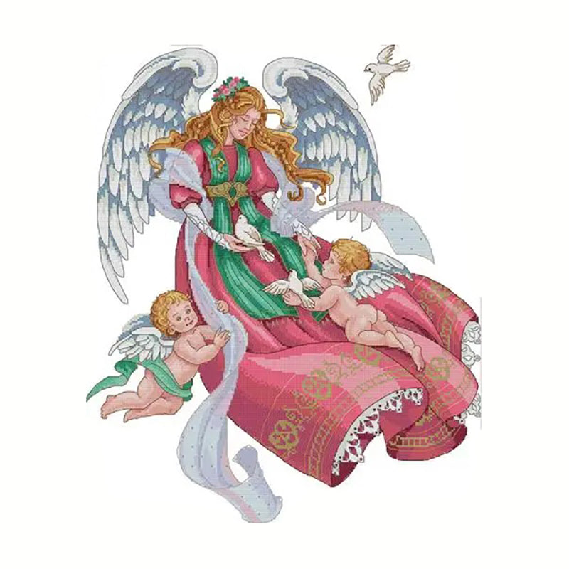 Angel Four - 14CT Stamped Cross Stitch 47*54CM