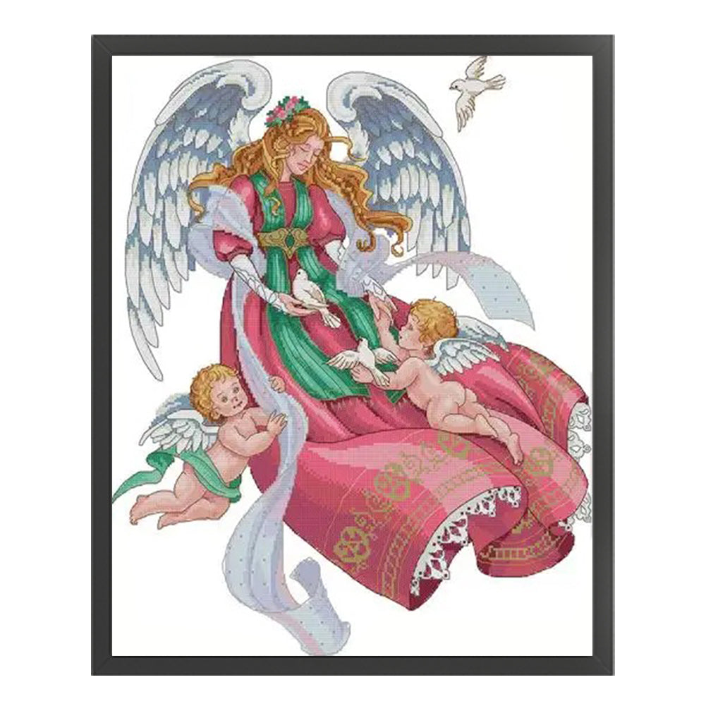 Angel Four - 14CT Stamped Cross Stitch 47*54CM