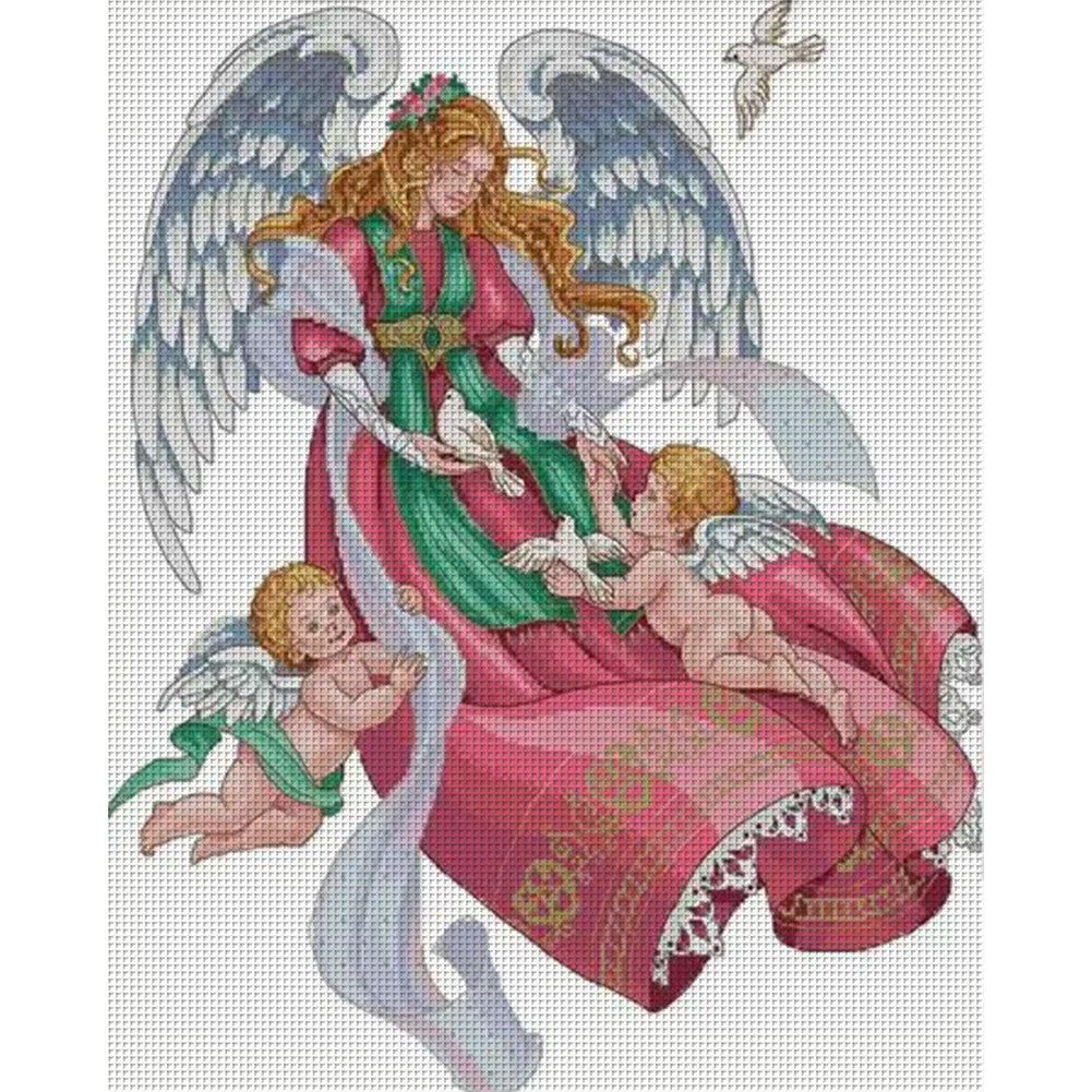 Angel Four - 14CT Stamped Cross Stitch 47*54CM