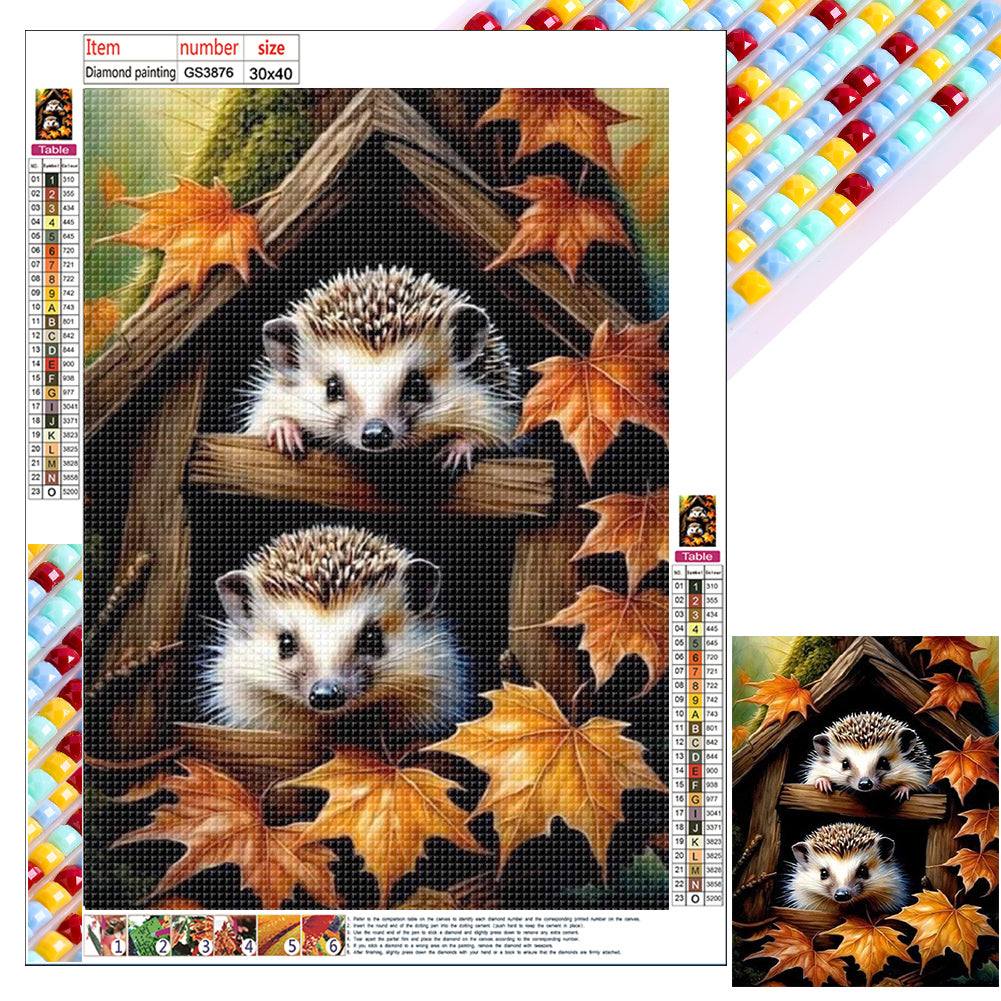 Hedgehog In The Woods - Full Square Drill Diamond Painting 30*40CM