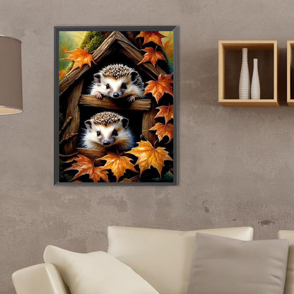 Hedgehog In The Woods - Full Square Drill Diamond Painting 30*40CM