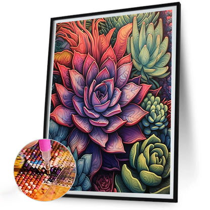 Cactus Flower - Full Round Drill Diamond Painting 30*40CM