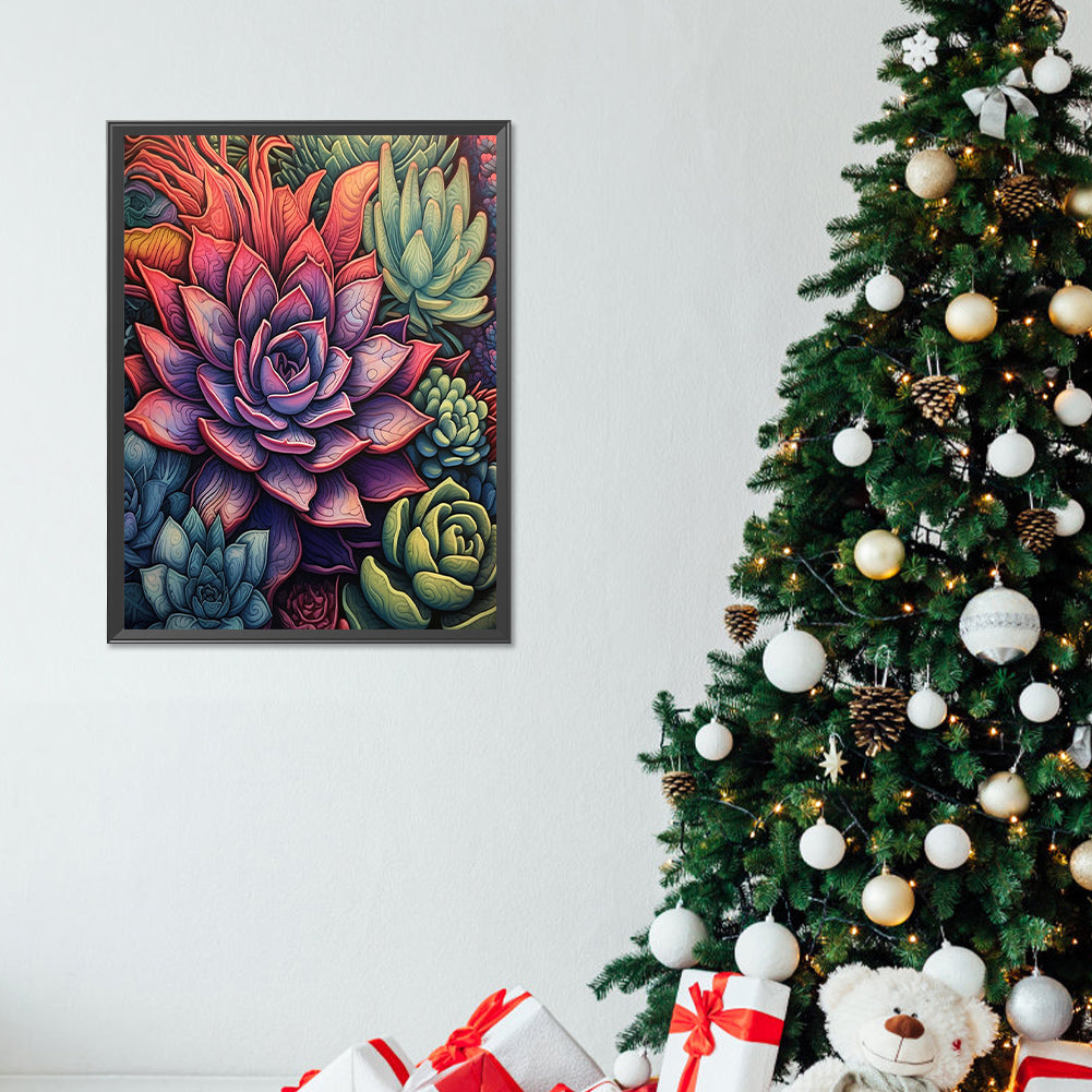 Cactus Flower - Full Round Drill Diamond Painting 30*40CM