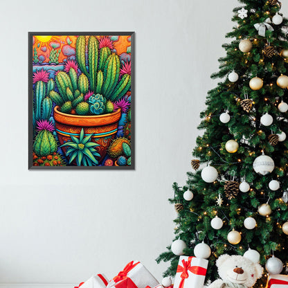 Cactus Flower - Full Round Drill Diamond Painting 30*40CM