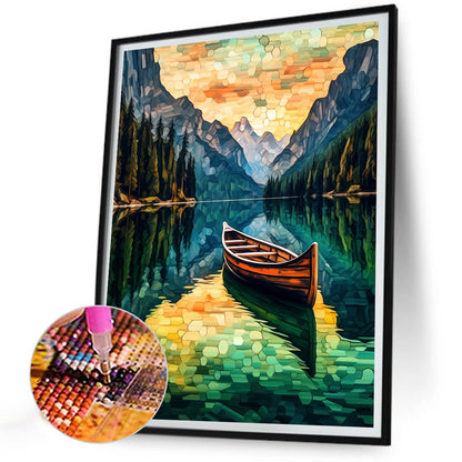 Boat Flowing Water - Full Round Drill Diamond Painting 30*40CM