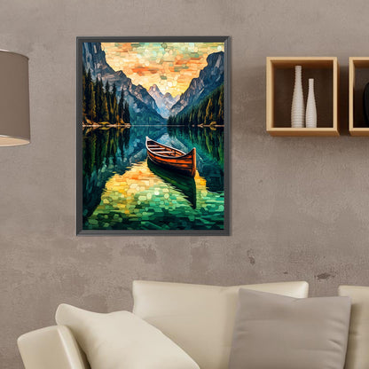 Boat Flowing Water - Full Round Drill Diamond Painting 30*40CM