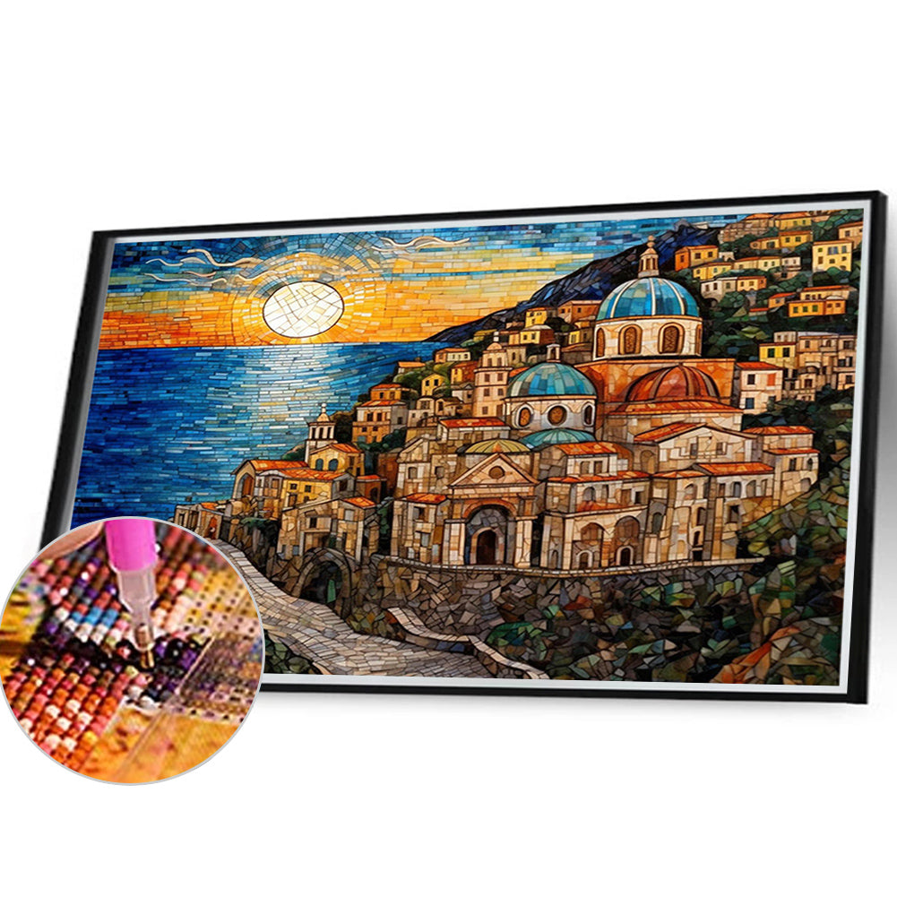 Coastal Town - Full Round Drill Diamond Painting 40*30CM