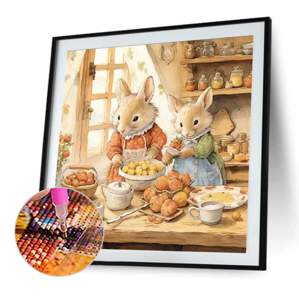 Mouse Parent-Child Time - Full Round AB Drill Diamond Painting 30*30CM