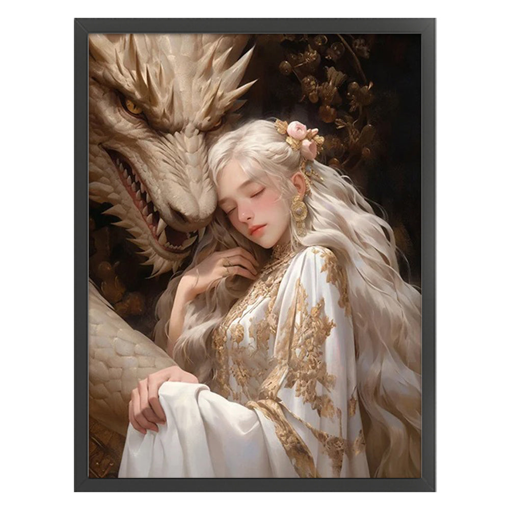 Dragon And Maiden - 11CT Stamped Cross Stitch 50*65CM