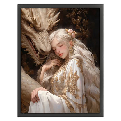 Dragon And Maiden - 11CT Stamped Cross Stitch 50*65CM