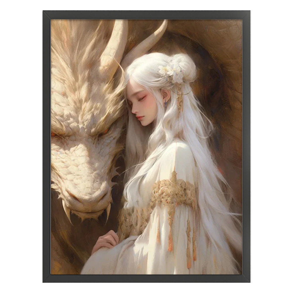 Dragon And Maiden - 11CT Stamped Cross Stitch 50*65CM