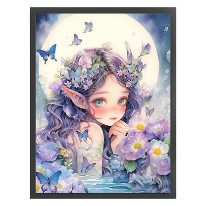 Butterfly Flower Girl - 11CT Stamped Cross Stitch 40*55CM