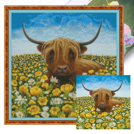 Daisy And Yak - 11CT Stamped Cross Stitch 40*40CM