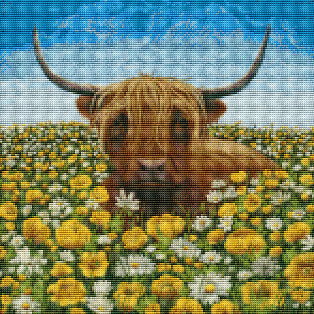 Daisy And Yak - 11CT Stamped Cross Stitch 40*40CM