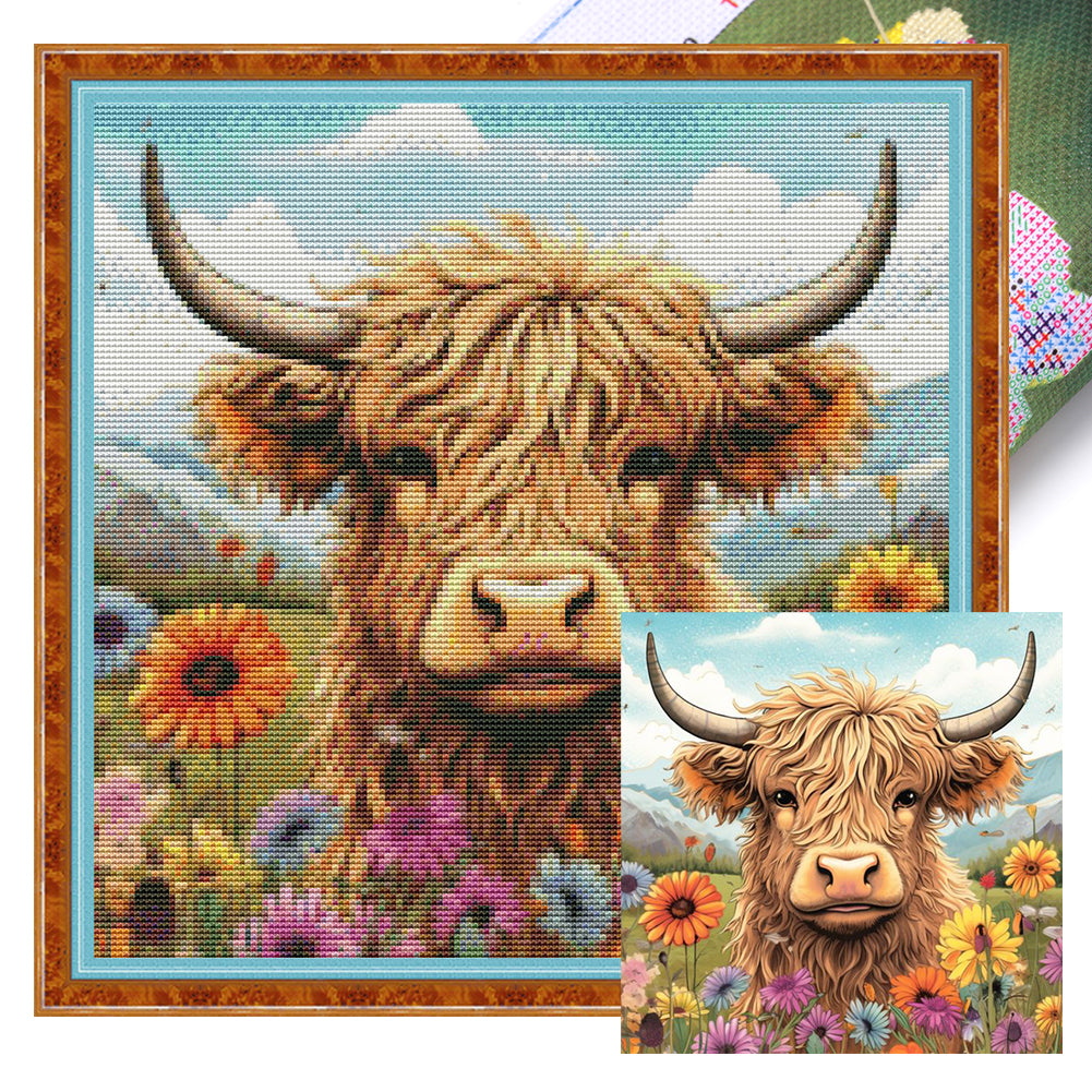 Daisy And Yak - 11CT Stamped Cross Stitch 40*40CM