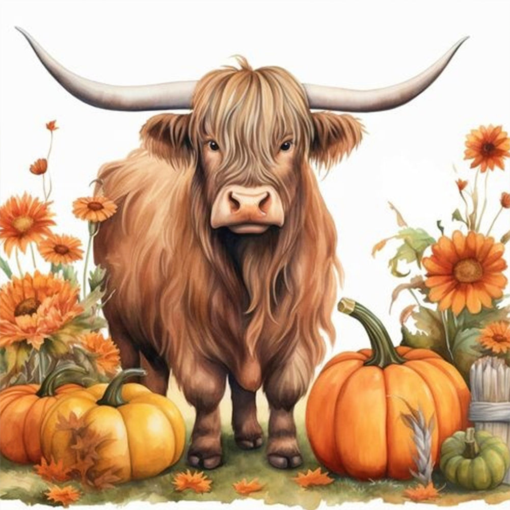 Pumpkin And Yak - 11CT Stamped Cross Stitch 40*40CM