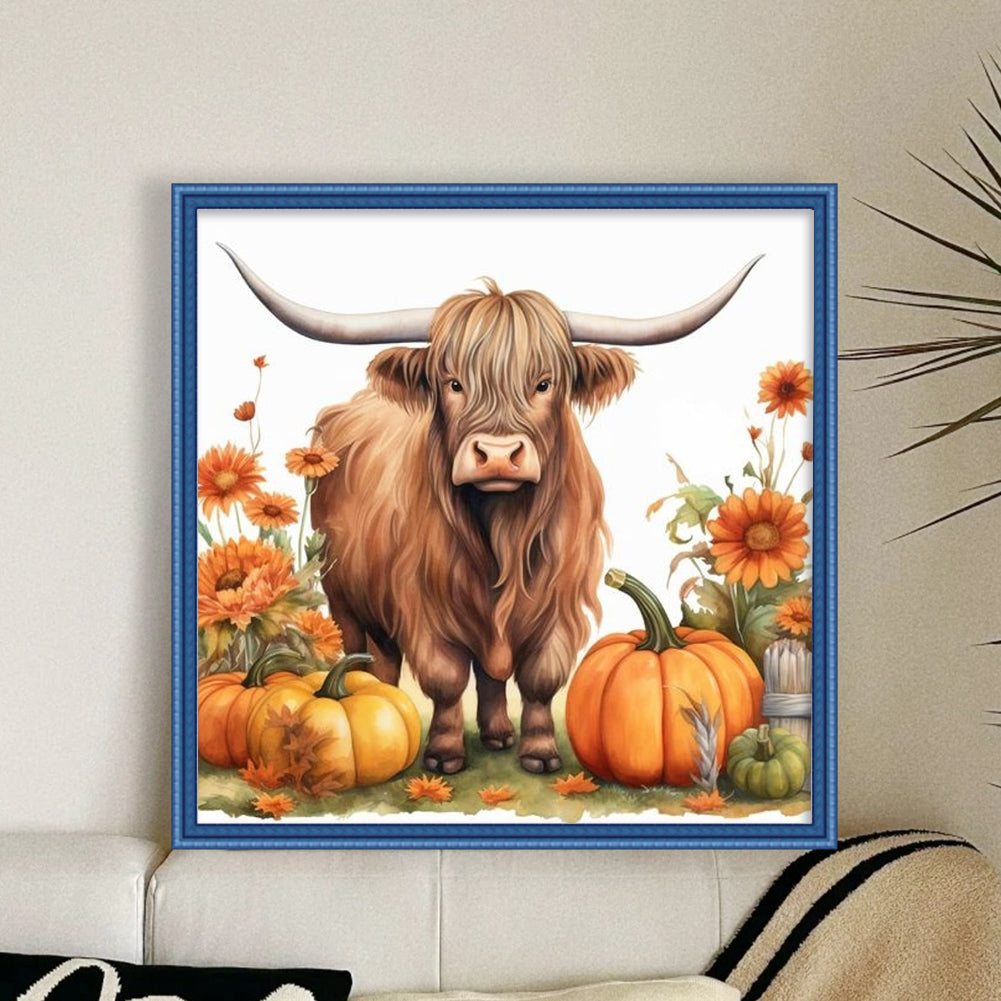 Pumpkin And Yak - 11CT Stamped Cross Stitch 40*40CM