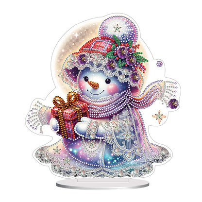 Winter Snowman Special Shape+Round Diamonds Painting Desktop Decorations (#4)