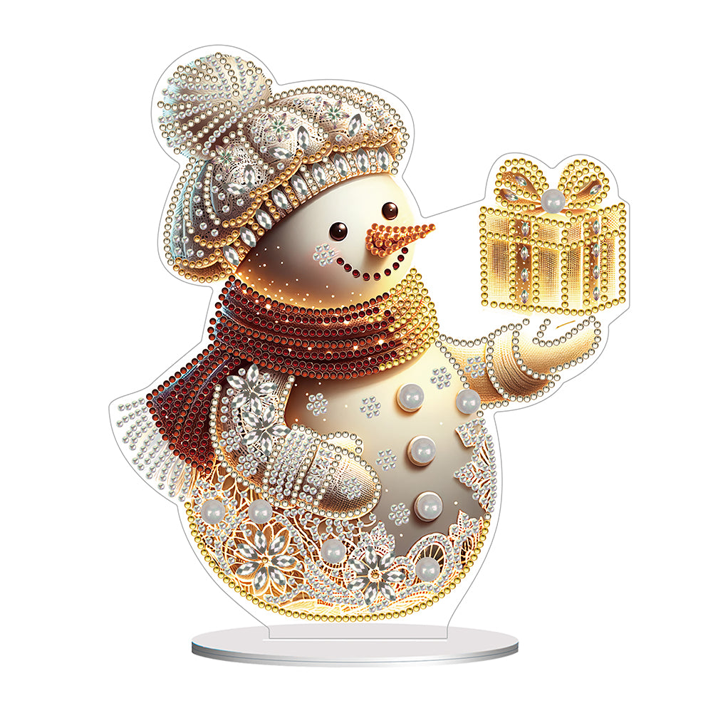 Winter Snowman Special Shape+Round Diamonds Painting Desktop Decorations (#1)