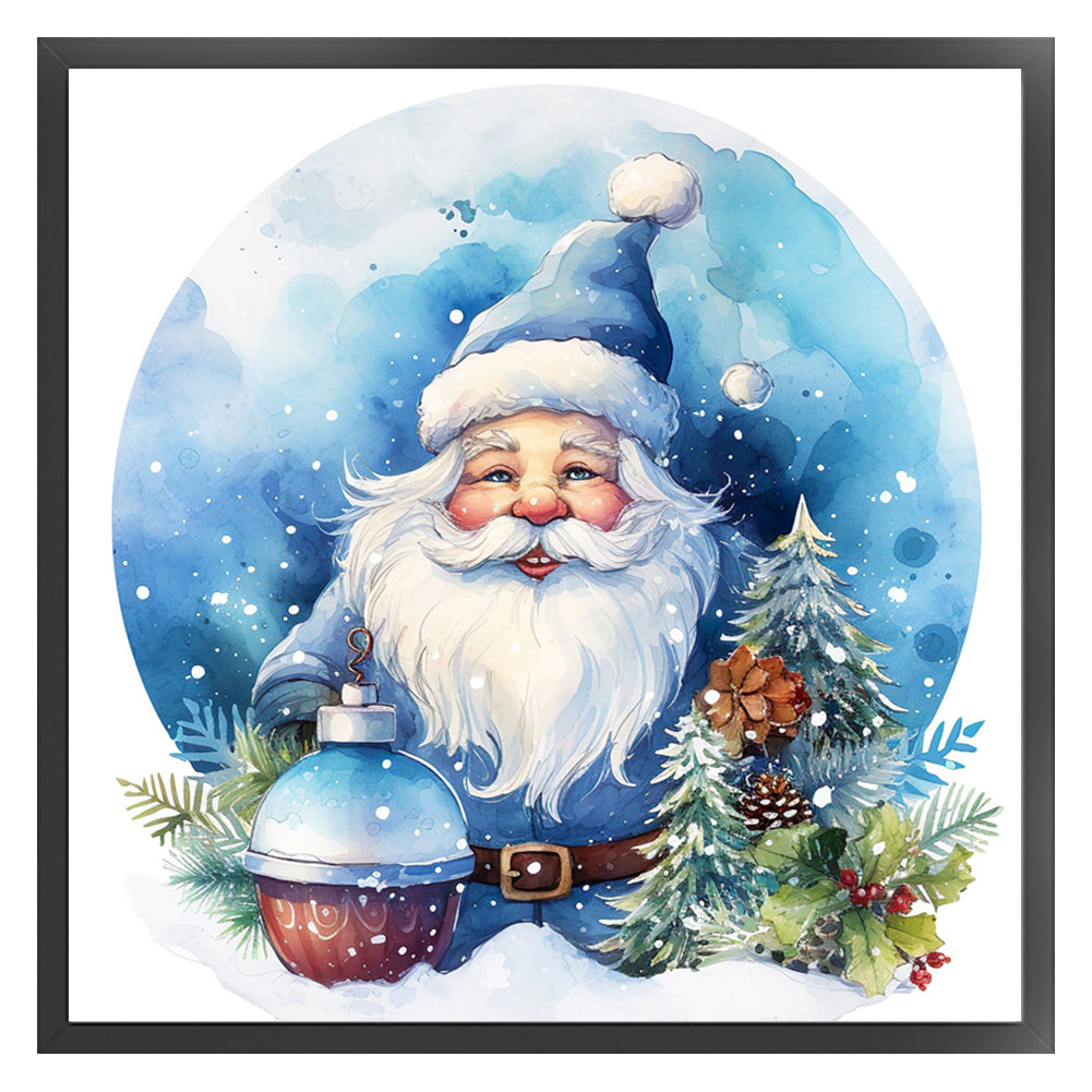 Blue Santa Claus - 11CT Stamped Cross Stitch 50*50CM