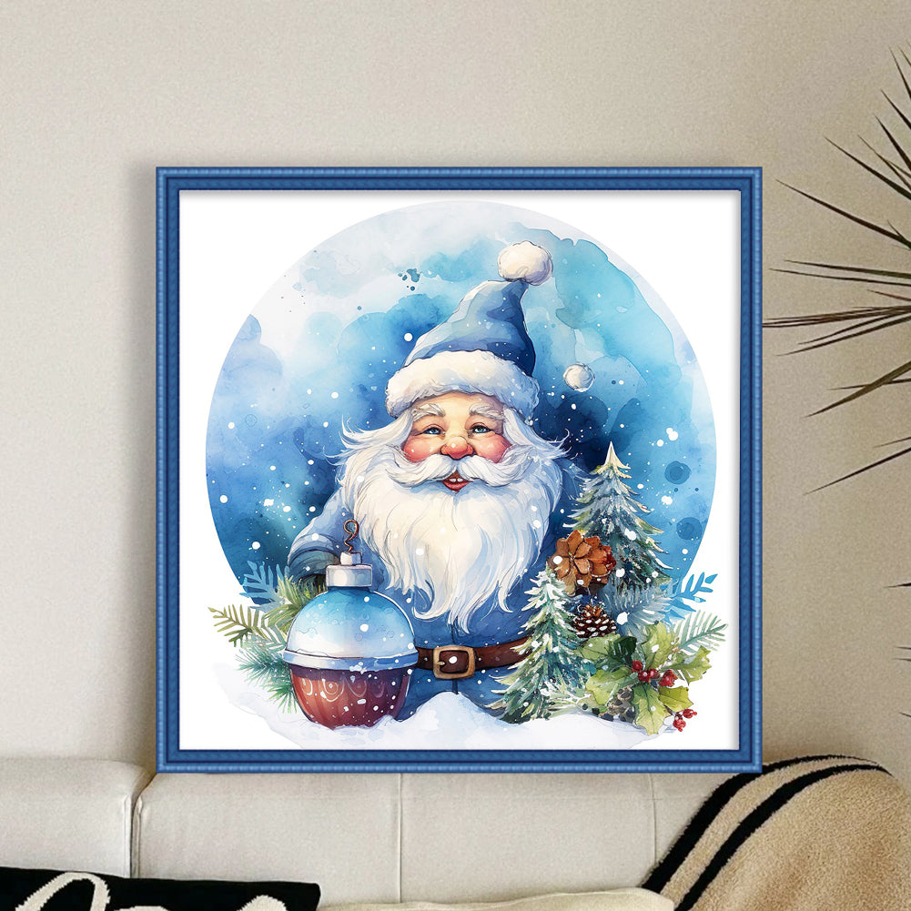 Blue Santa Claus - 11CT Stamped Cross Stitch 50*50CM