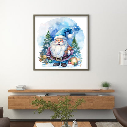 Blue Santa Claus - 11CT Stamped Cross Stitch 50*50CM