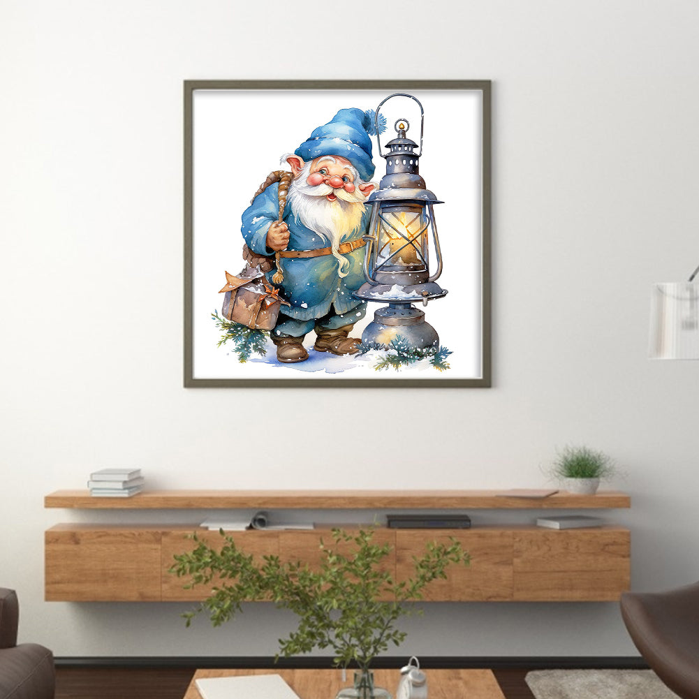 Blue Santa Claus - 11CT Stamped Cross Stitch 50*50CM