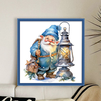 Blue Santa Claus - 11CT Stamped Cross Stitch 50*50CM