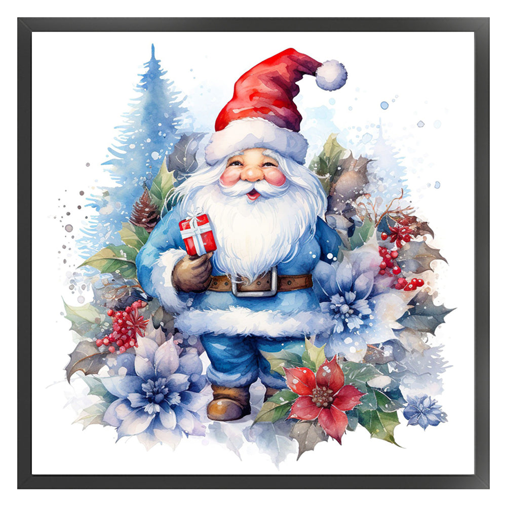 Blue Santa Claus - 11CT Stamped Cross Stitch 50*50CM