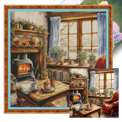 Winter Greenhouse - 11CT Stamped Cross Stitch 50*50CM