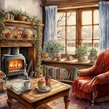 Winter Greenhouse - 11CT Stamped Cross Stitch 50*50CM