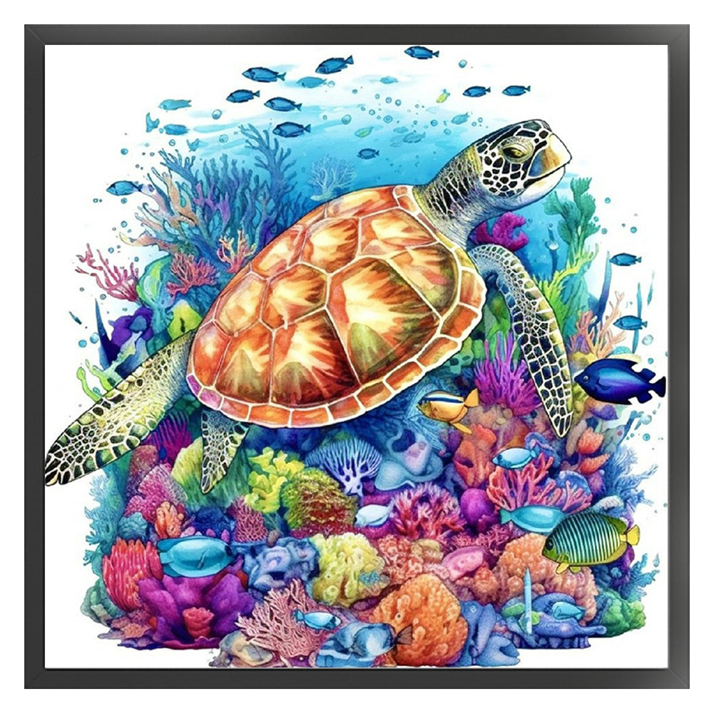 Sea Turtle - 14CT Stamped Cross Stitch 40*40CM