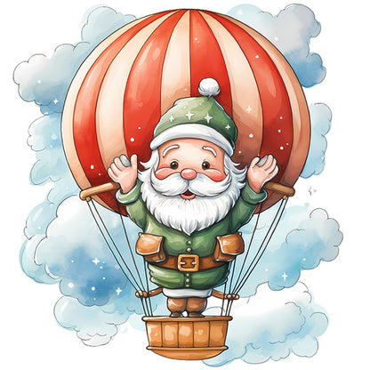 Hot Air Balloon Santa - 18CT Stamped Cross Stitch 20*20CM