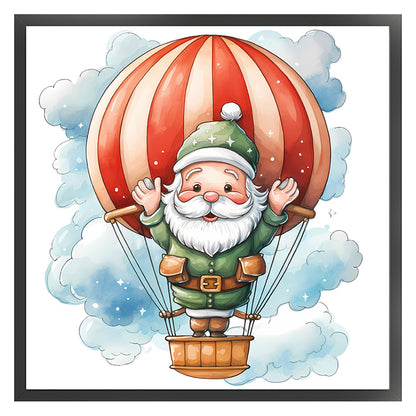 Hot Air Balloon Santa - 18CT Stamped Cross Stitch 20*20CM