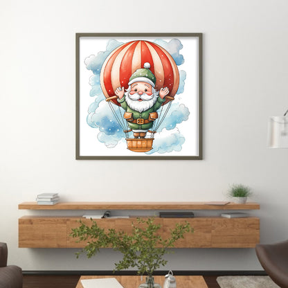 Hot Air Balloon Santa - 18CT Stamped Cross Stitch 20*20CM