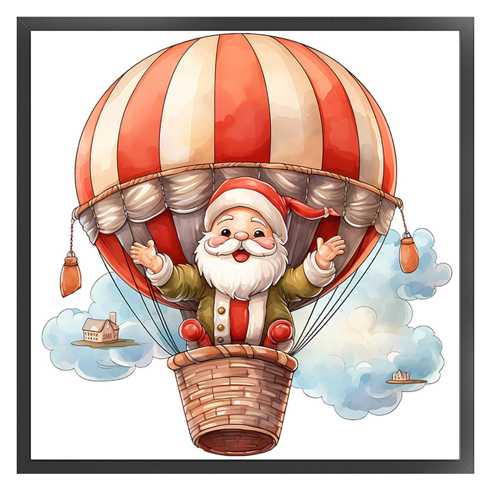 Hot Air Balloon Santa - 18CT Stamped Cross Stitch 20*20CM