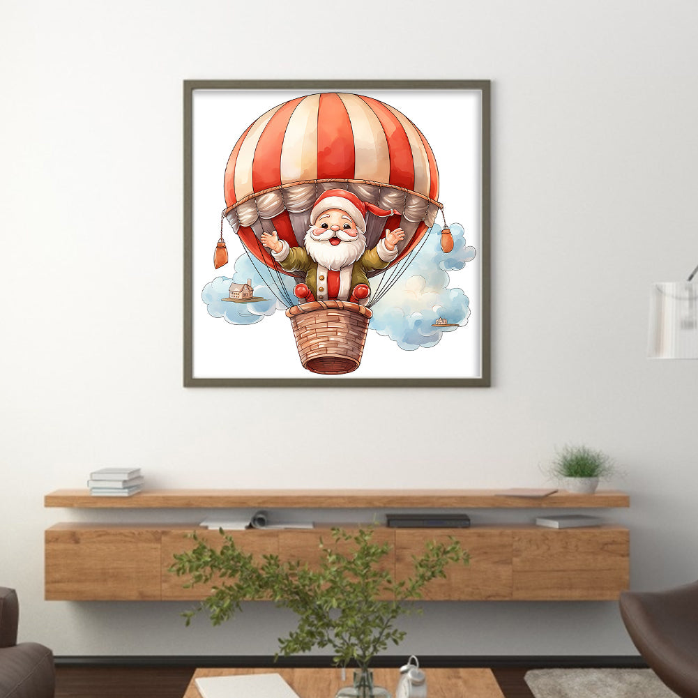 Hot Air Balloon Santa - 18CT Stamped Cross Stitch 20*20CM