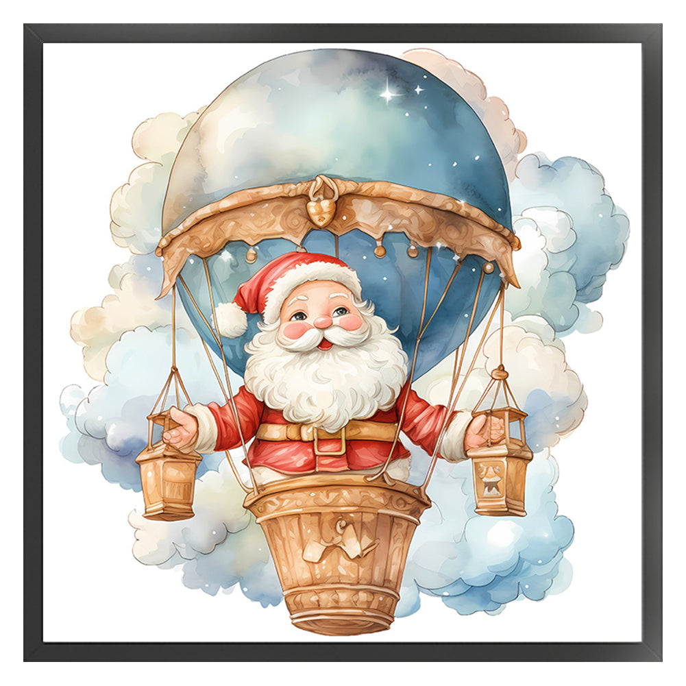 Hot Air Balloon Santa - 18CT Stamped Cross Stitch 20*20CM